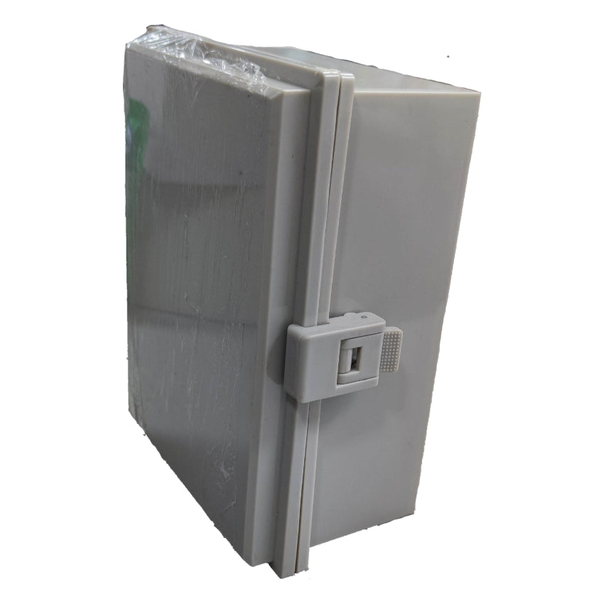 Grippes hinged outdoor junction box 21x16x9cm in grey, ideal for electrical circuit protection