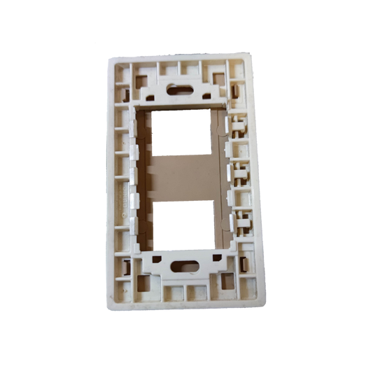 Jimbo white plastic mounting frame for switches with two rectangular openings and inner brackets 2 Gang Plate for Classic Series