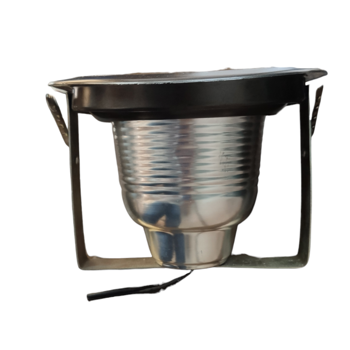 Local ceiling light Down Light Fixture Silver Grey E27 recessed metal cup housing with mounting clips and wiring lead