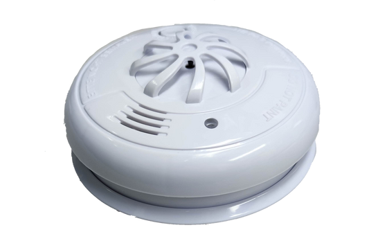 ZwitseRise Heat Detector 9V fire alarm sensor in white with round design for smoke and heat detection