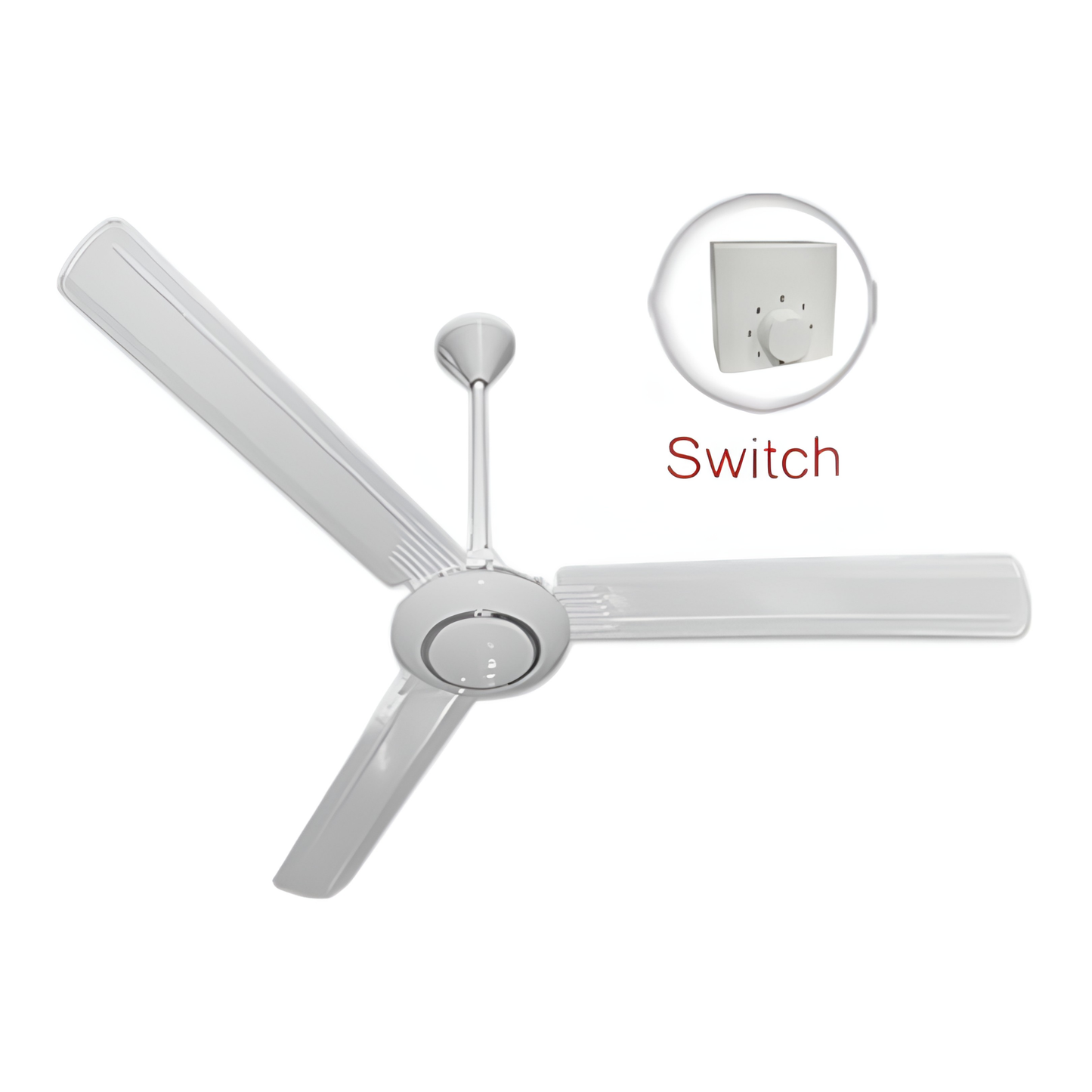 Tailee white 48 Inches Ceiling Fan with 3 Speed three blade metal design and included wall switch