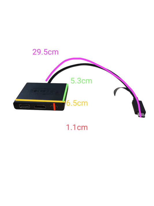 Compact USB-C to Multi-port Hub from China with multiple ports and a 29.5cm cable length