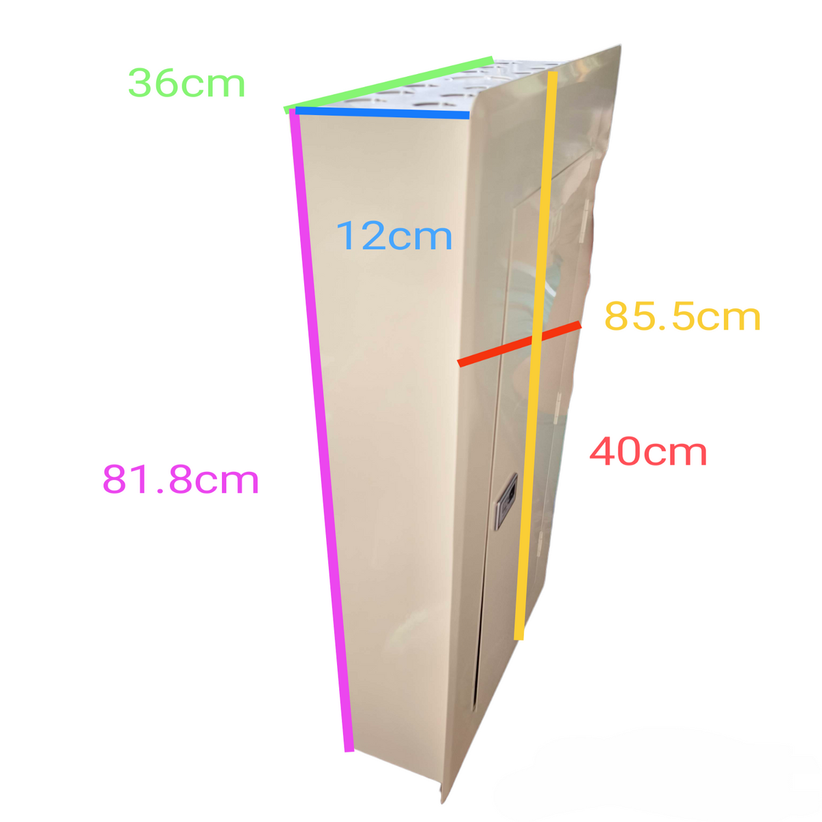 Koten 200A 2Pole Main 14 with Branches HPH beige metal electrical panel enclosure with visible dimension labels