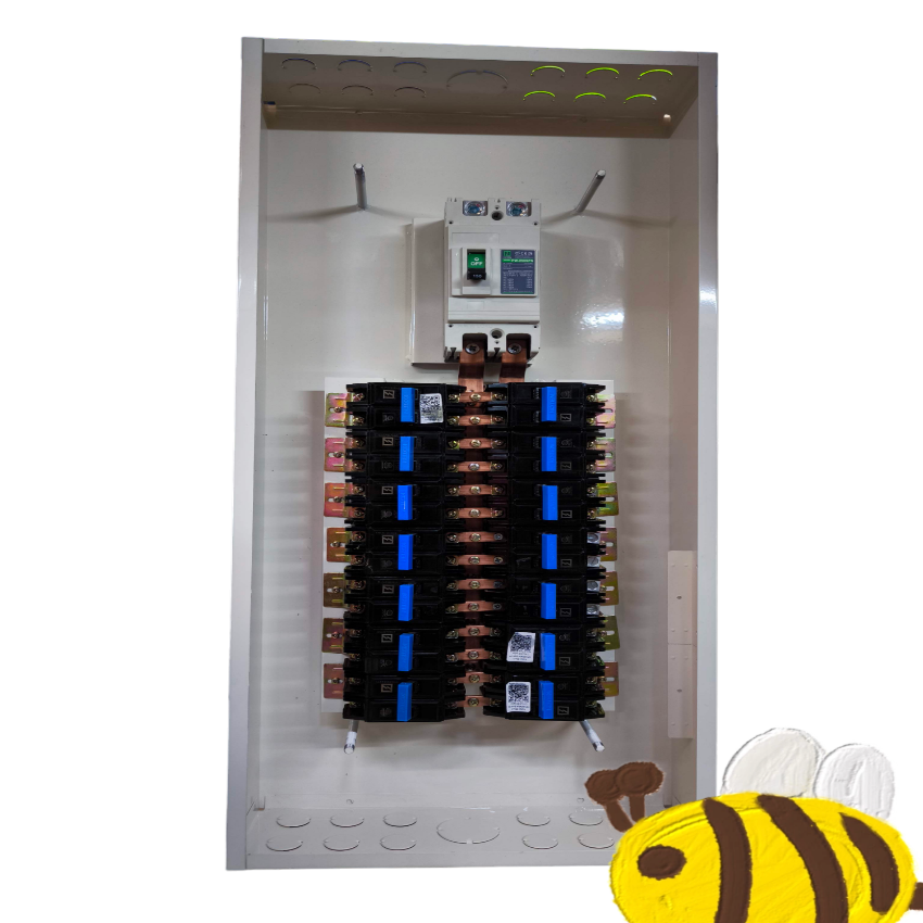 Koten Panel Board 200A 2P 14 Branches HPH 2P metal enclosure with main breaker copper busbars and branch modules