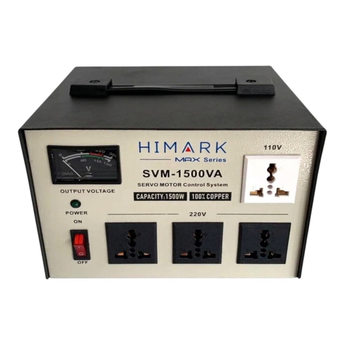 Himark 1500W AVR 4 Universal Socket 3x220V 1x110V Max Series Pure Copper SVM-1500VA