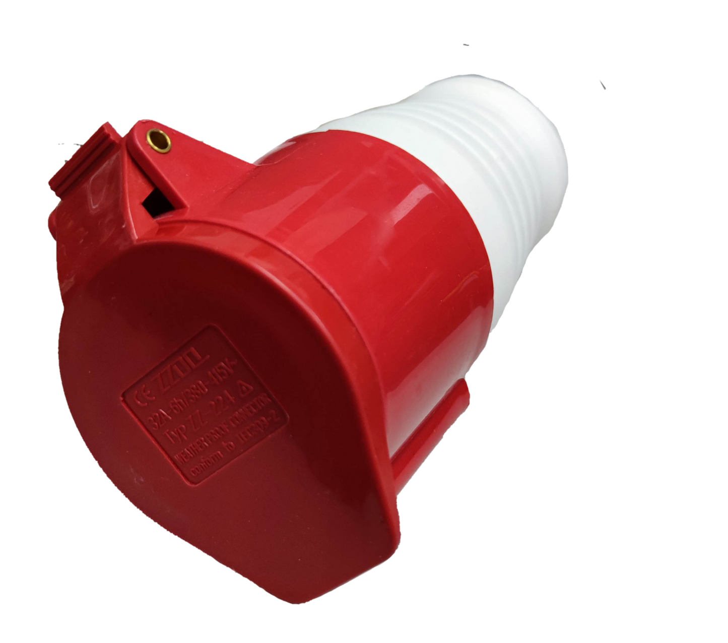 Grippes industrial 32 amp power socket with red and white durable design for heavy-duty use
