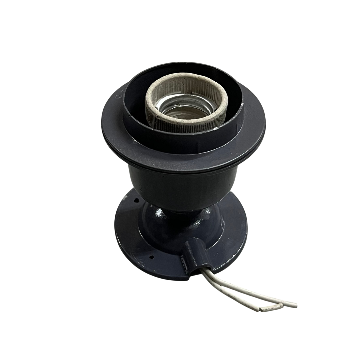 E27 Lamp Socket 5A 220V metal ceiling lamp holder with mounting base porcelain insert and wire leads