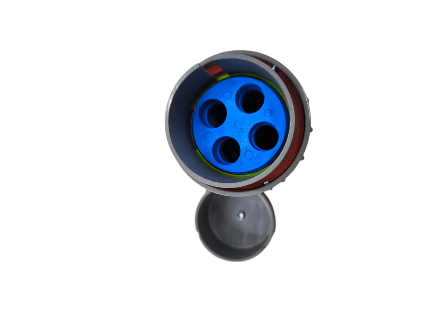 Grippes Industrial Explosion Proof Plug with blue four-hole connector and protective cover