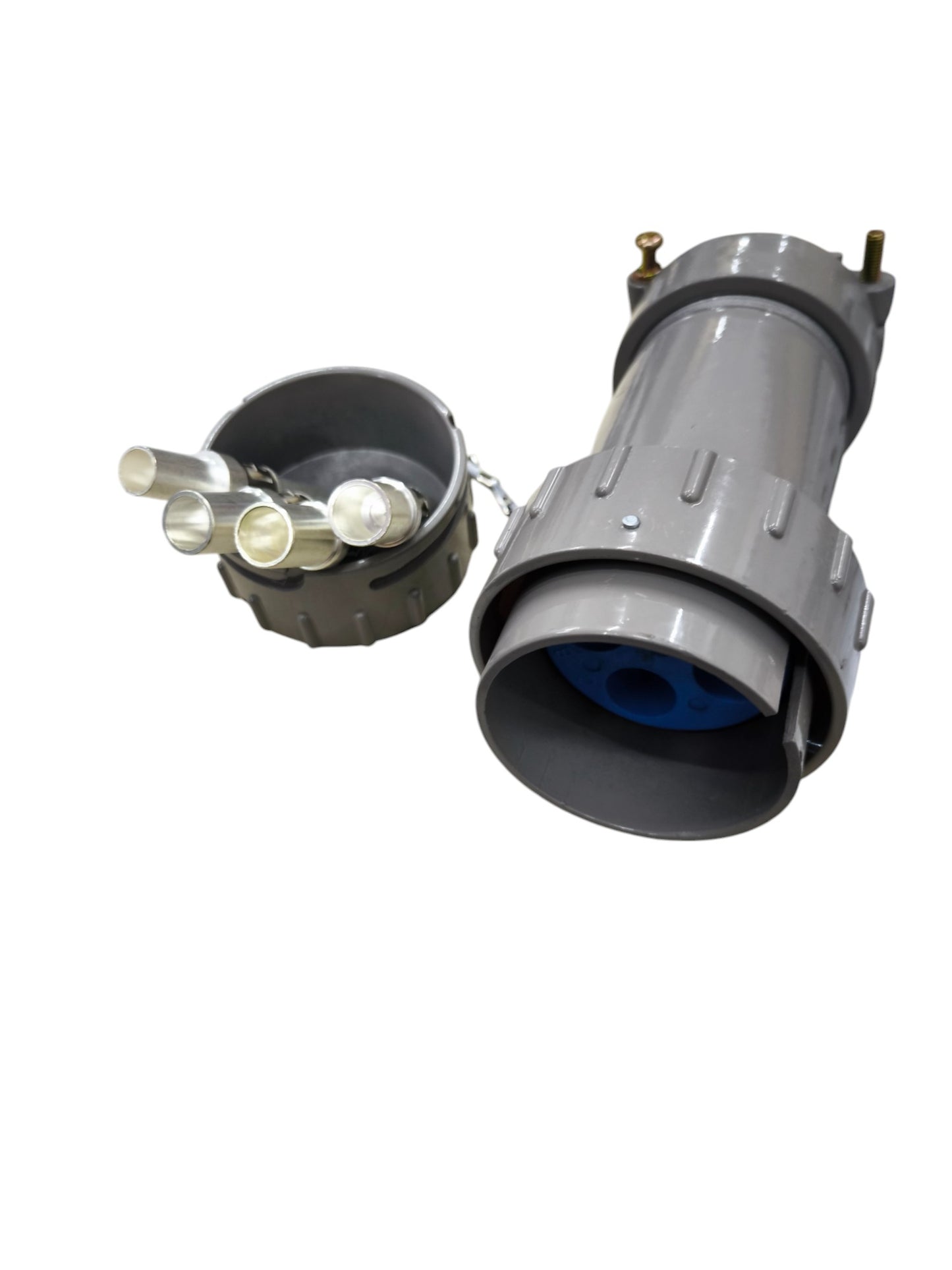 Grippes Industrial Explosion Proof Plug in gray with metal connectors for electrical circuitry and parts