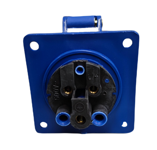Grippes Industrial Outlet 16A Chassis blue power point for heavy-duty electrical connections