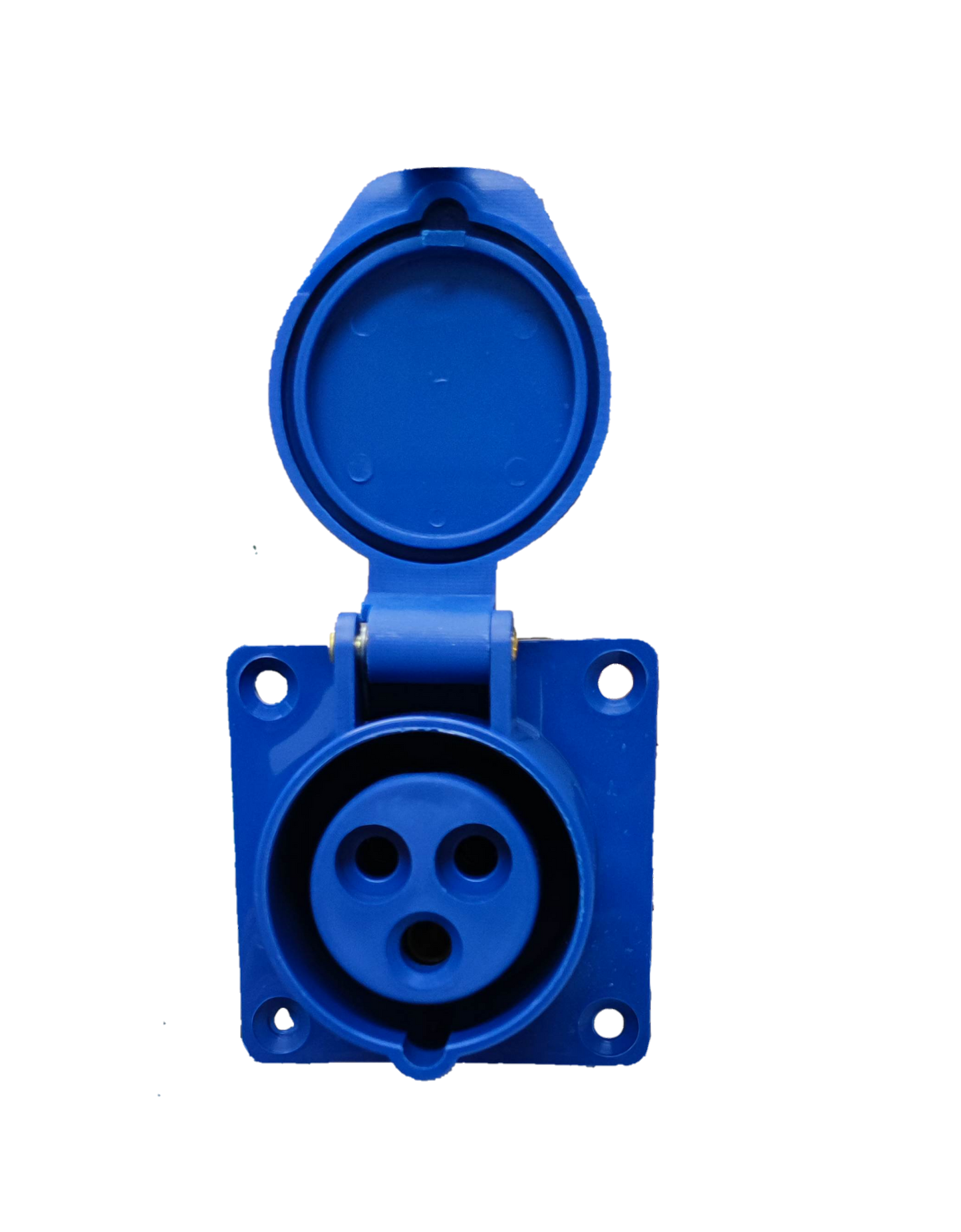 Grippes Industrial Outlet 16A Chassis blue power socket with protective flip cover