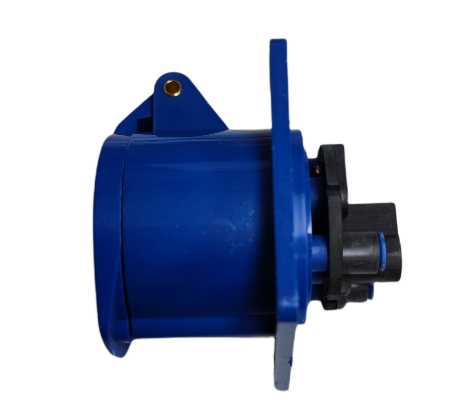Grippes Industrial Outlet 16A Chassis blue power point with secure mounting and protective cover