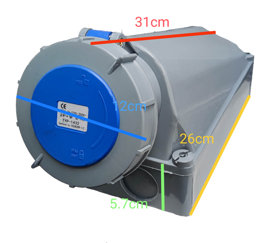 Grippes industrial outlet 220v 125 amp 3 Pins with durable casing and user-friendly design