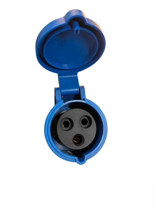 Wixim blue Industrial Outlet Cord Connector Type with protective flip cover for power connections