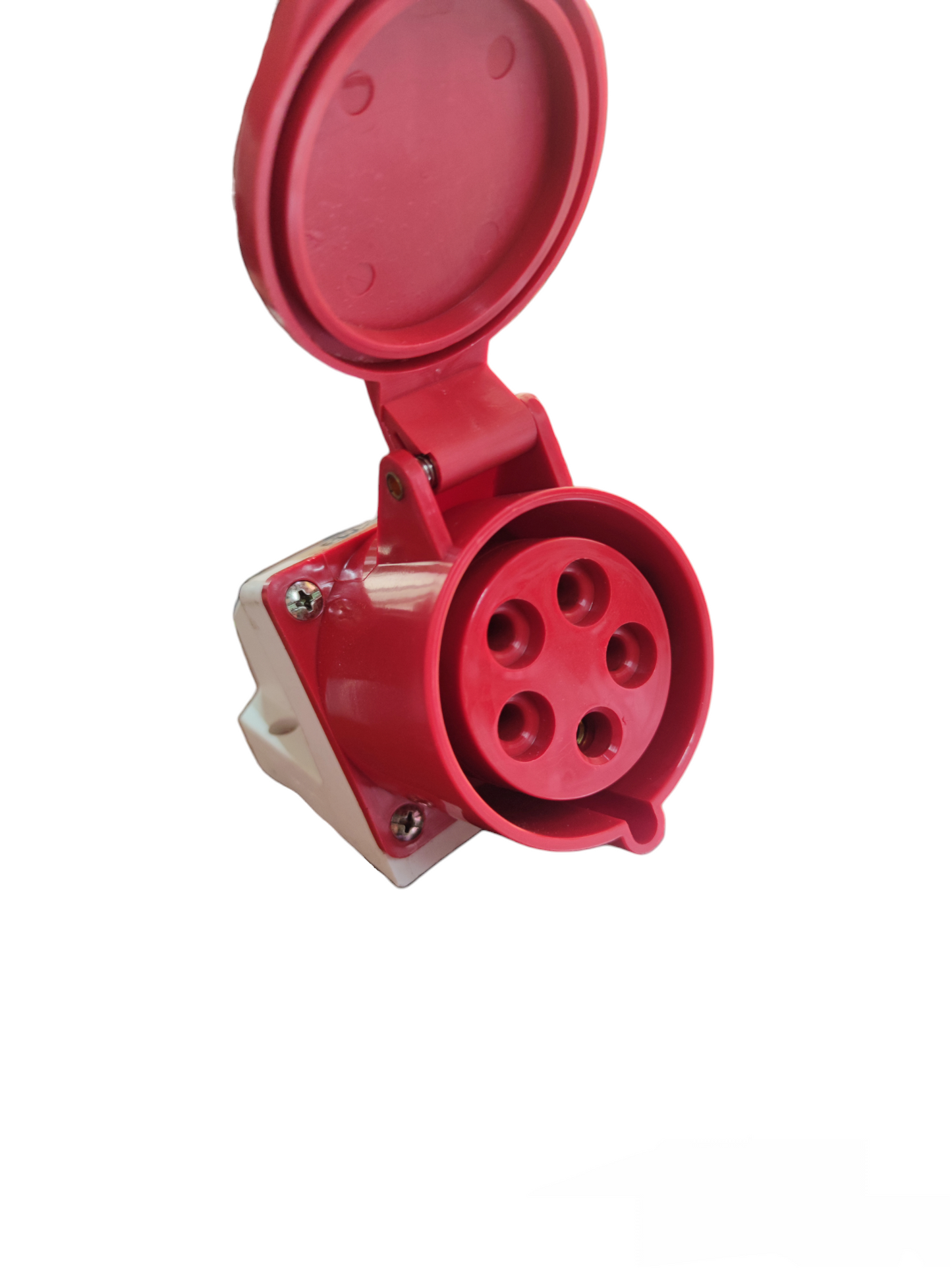 Surer Industrial Outlet Wall Type 125 red electrical socket with protective cover open