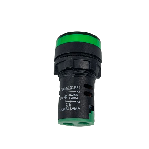 Denko Pilot Light 220v GREEN 22mm panel mount LED indicator lamp for industrial control panels