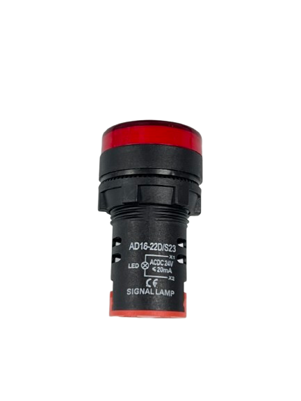 Grippes Pilot light 24V DC RED 22mm LED signal lamp panel mount indicator with black housing