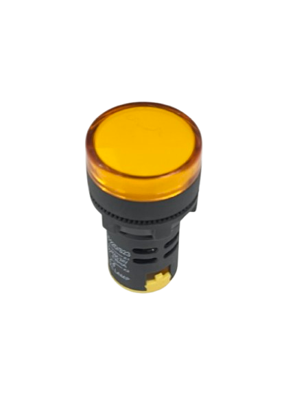 Grippes Pilot light 24V DC YELLOW 22mm industrial indicator lamp for control panels and machinery