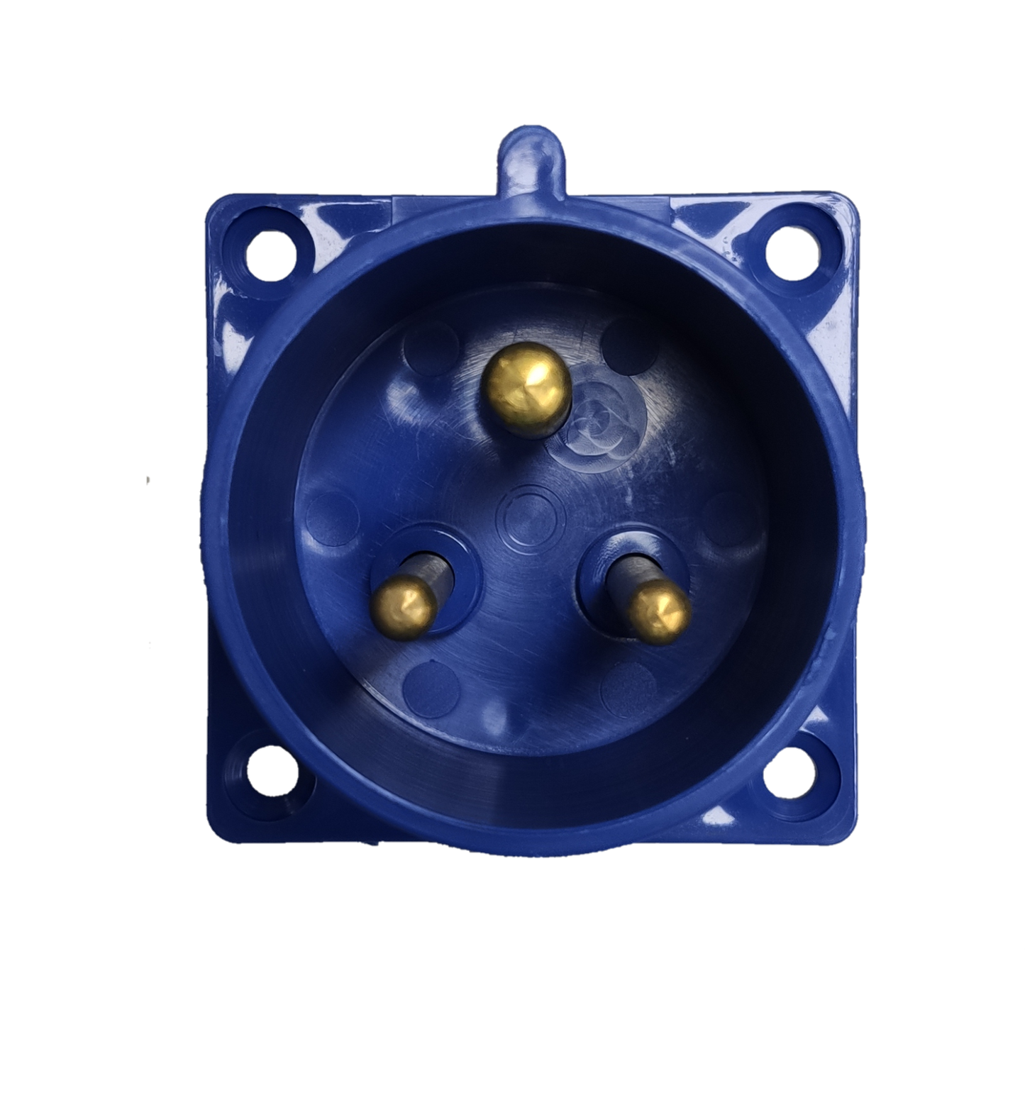 Grippes industrial plug chassis type 32A IEC309 blue electrical connector with three brass