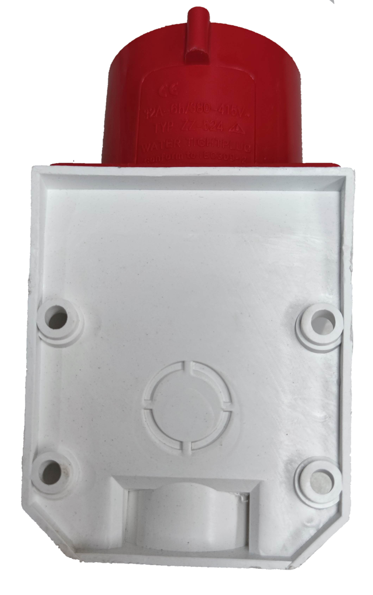 Grippes Industrial Plug Wall Type 32A with red and white durable casing for electrical circuitry