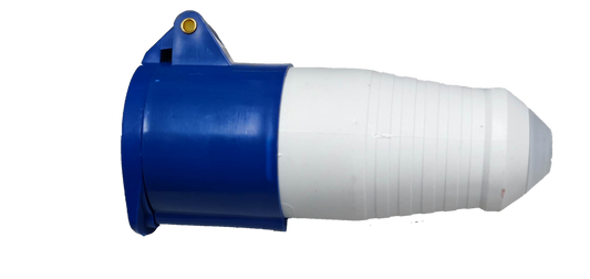 Grippes industrial power connector 213 in blue and white for heavy-duty electrical connections