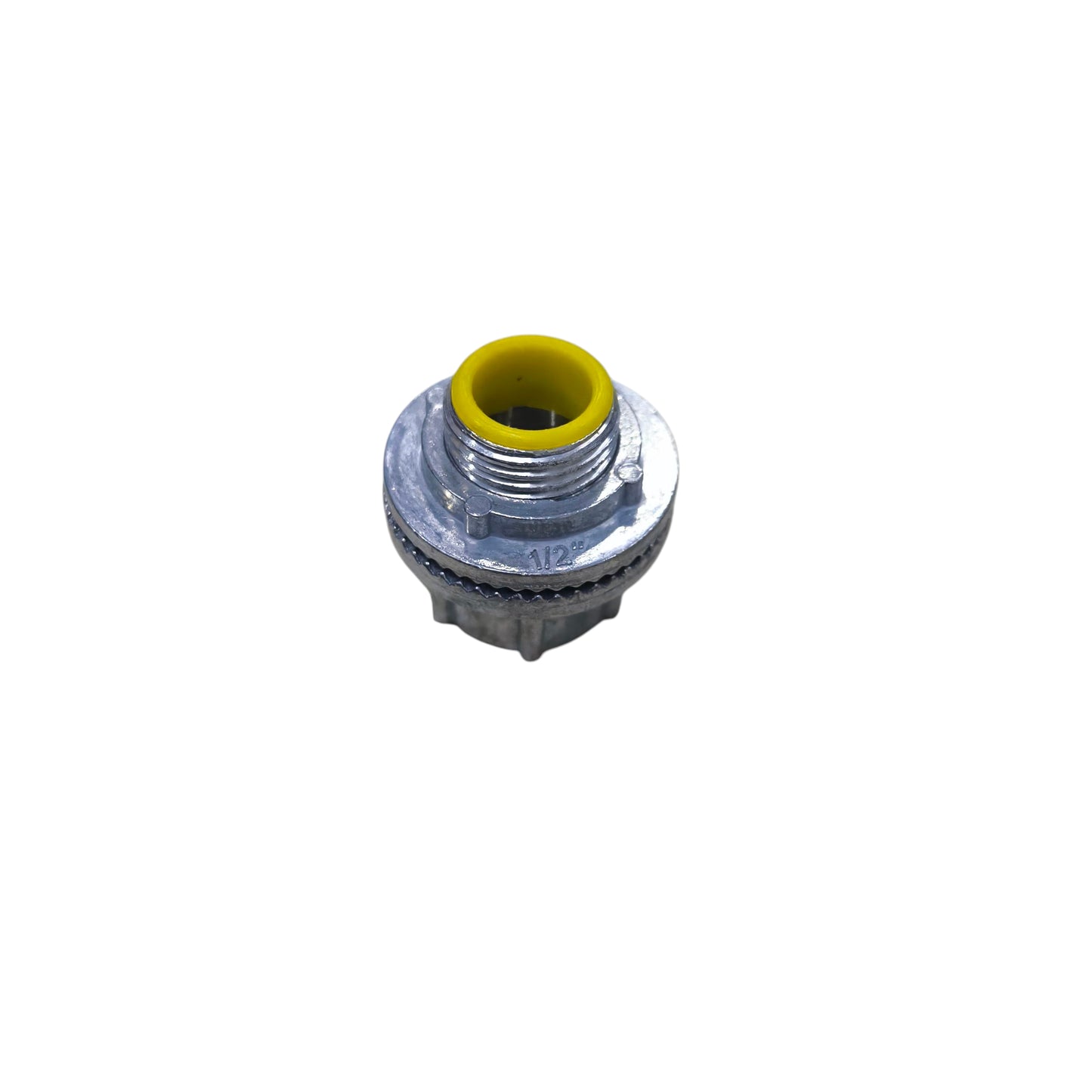 China Water Tight Hub 20mm metal conduit connector with yellow sealing insert for pipes and hoses