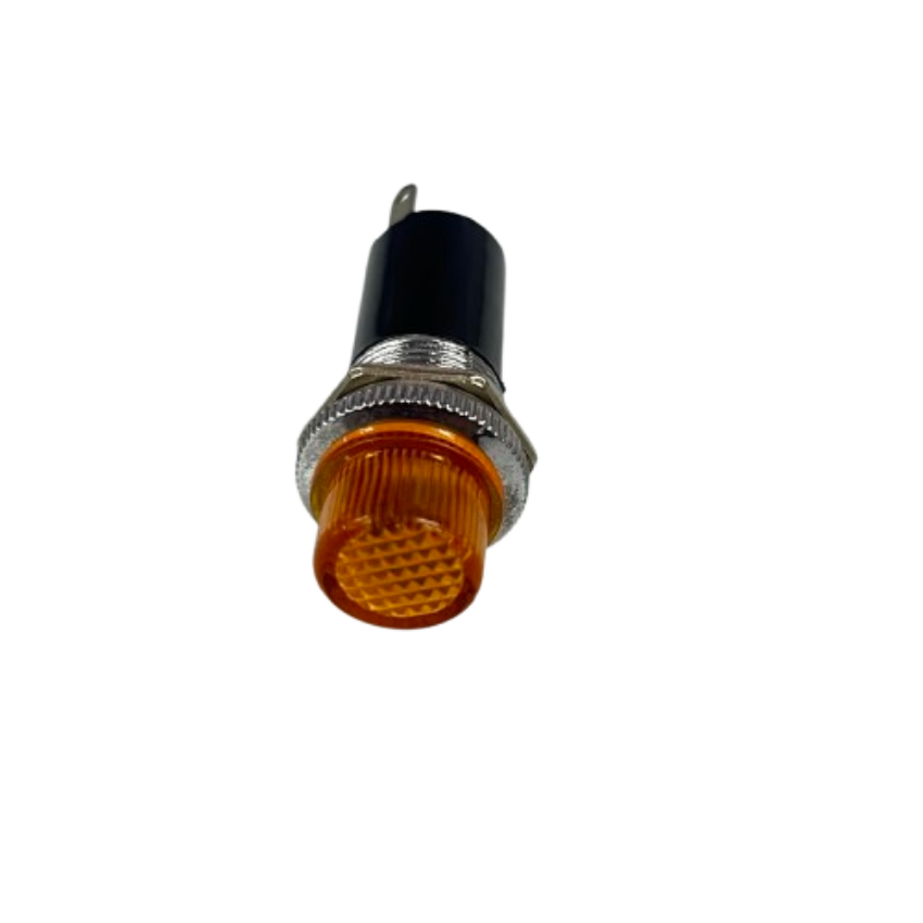 Grippes yellow LED signal light 220V panel mount indicator lamp with threaded bezel and single terminal