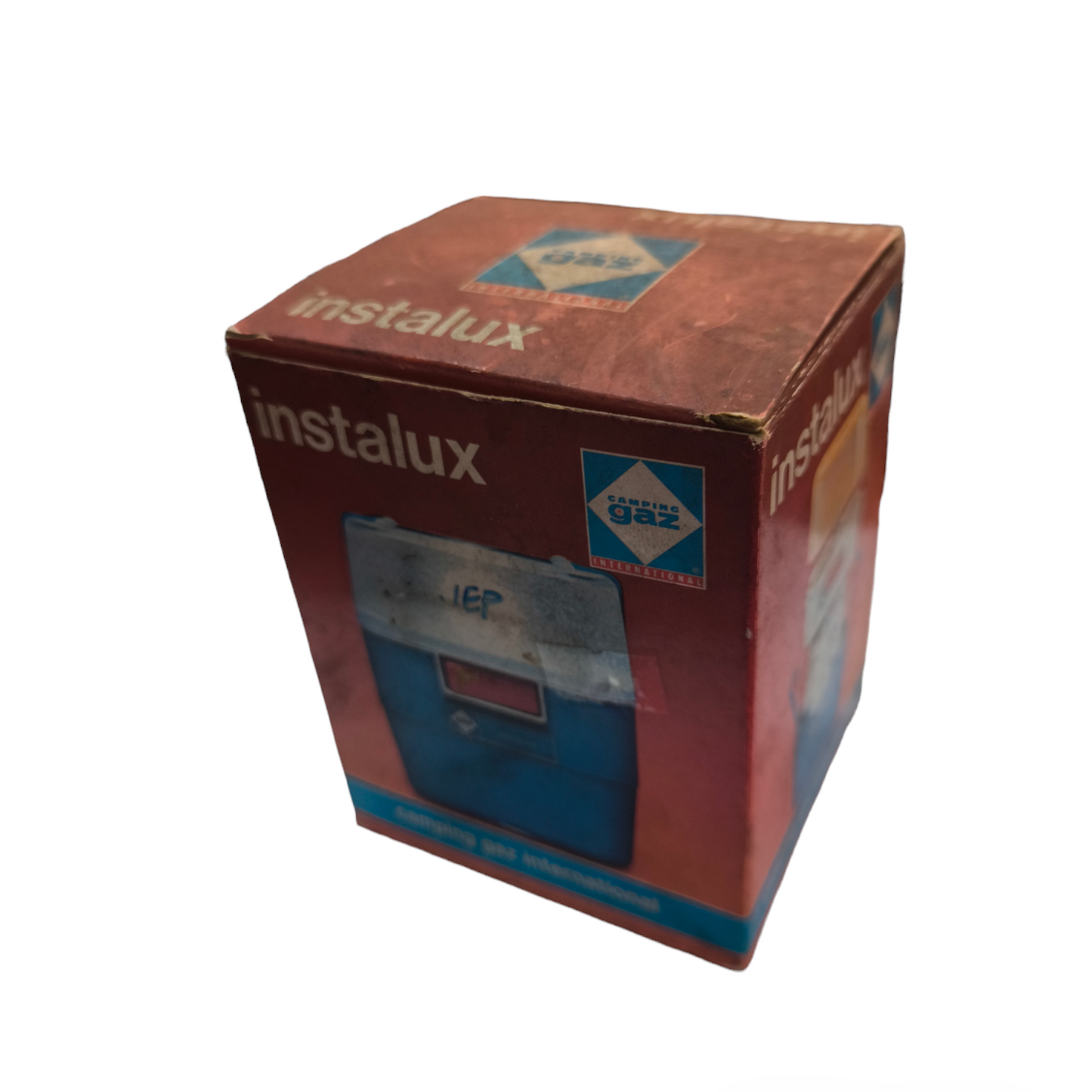 Instalux Camping Gas International Vintage lantern in original red and blue packaging box