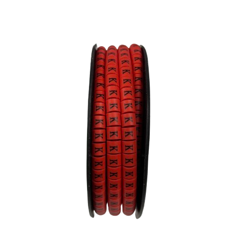 500pcs Cable Marker Red - K for easy identification and organization of cables