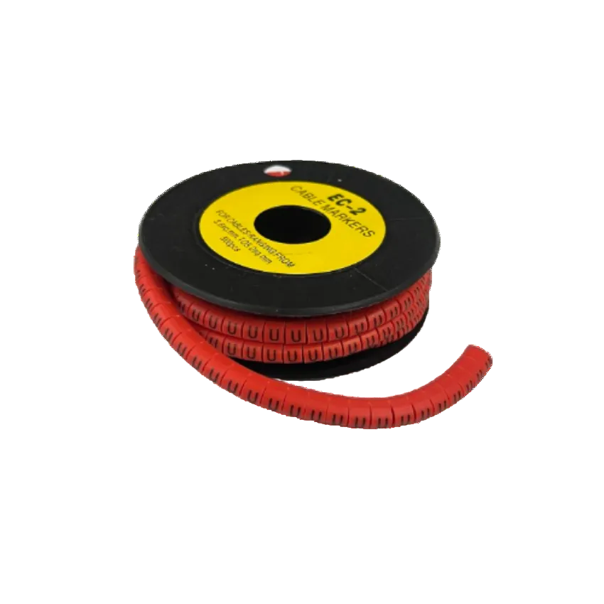 500pcs Cable Marker Red - U on a spool for organized cable management solution