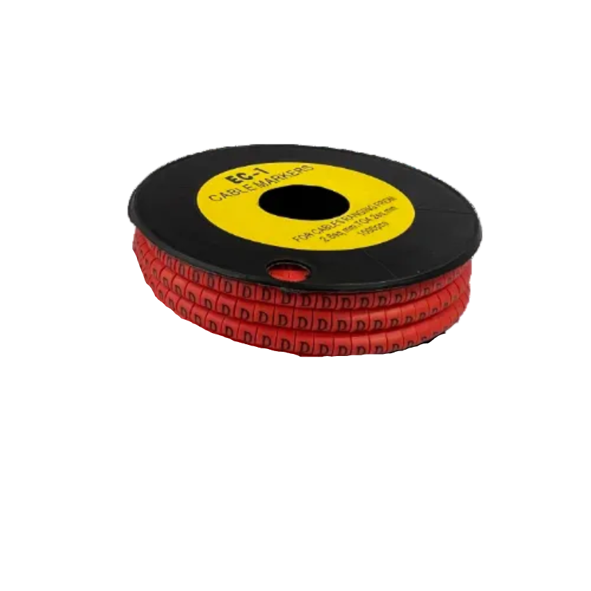 1000pcs Cable Marker Red - D on a spool, ideal for organized cable management