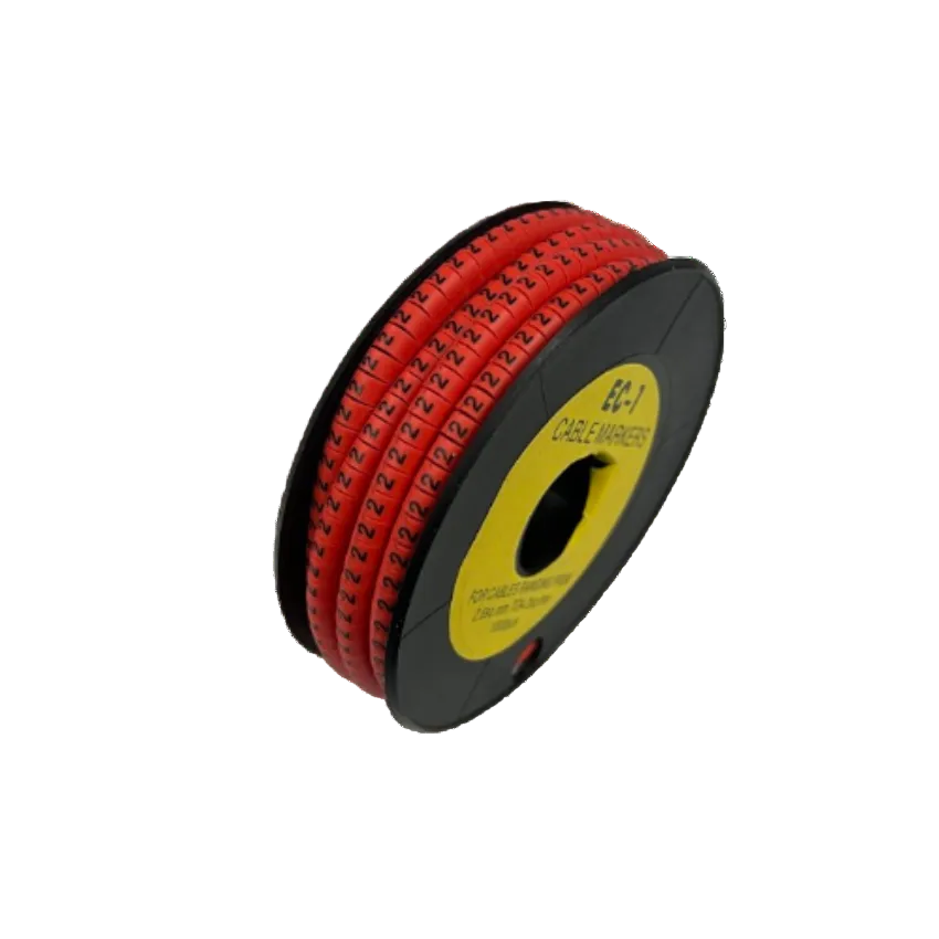 Grippes spool of 2 Cable Marker Red printed number 2 wire ID tape for cable management