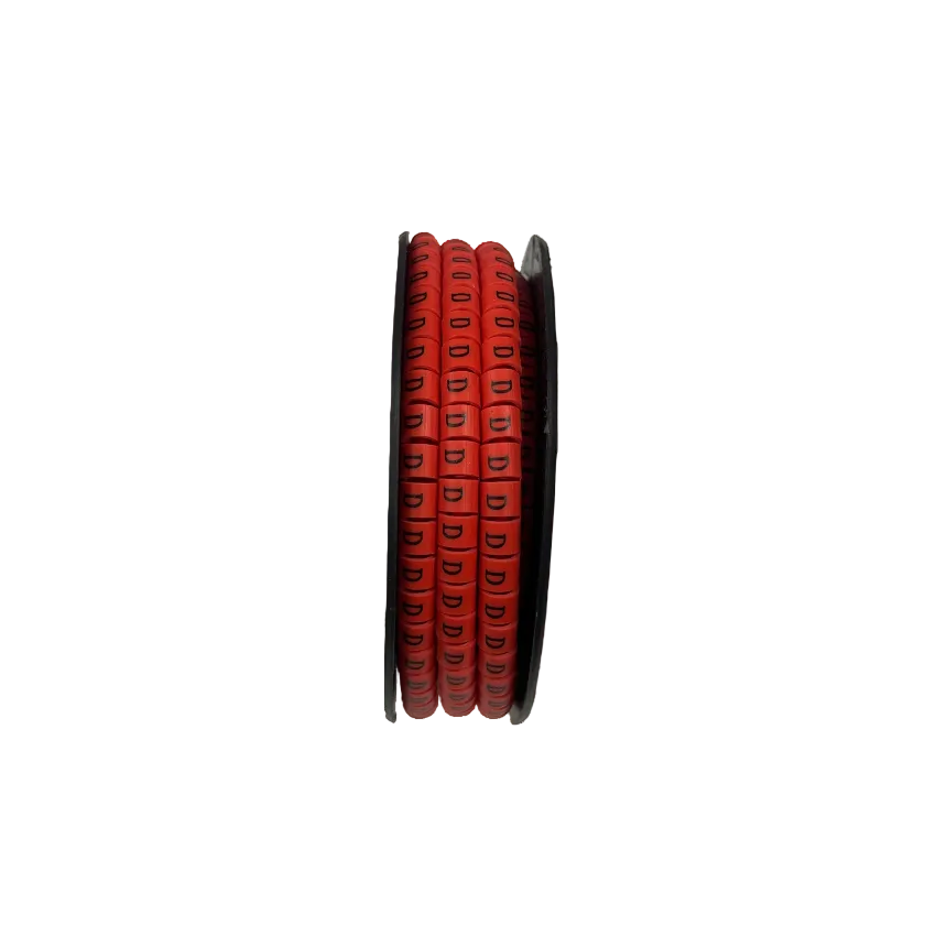 Grippes 500pcs Cable Marker - D in vibrant red for organized cable management and easy identification