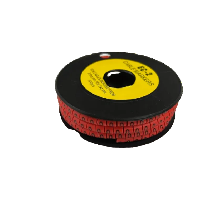 500pcs Cable Marker Red - 0 on a spool, ideal for organizing and labeling cables efficiently.