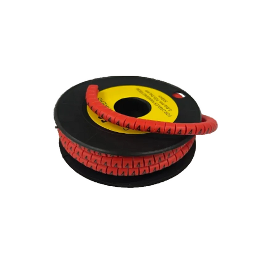 500pcs Cable Marker Red - 4 on a spool for organized cable management and easy identification