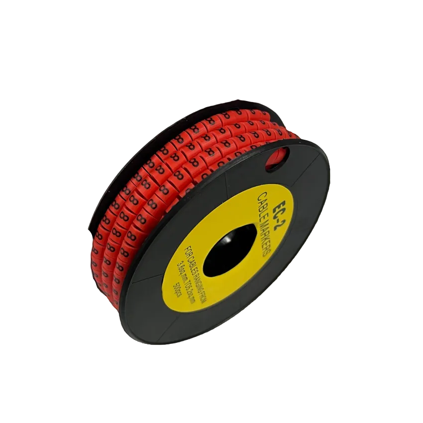 500pcs Cable Marker Red - 8 on a spool for organized cable management and labeling