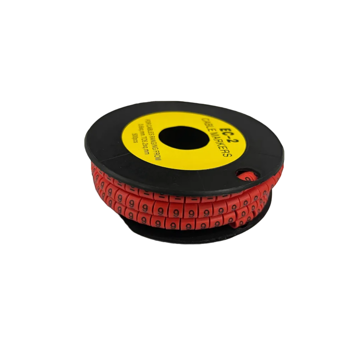 500pcs Cable Marker Red - 9 on a spool, ideal for organizing and labeling cables efficiently