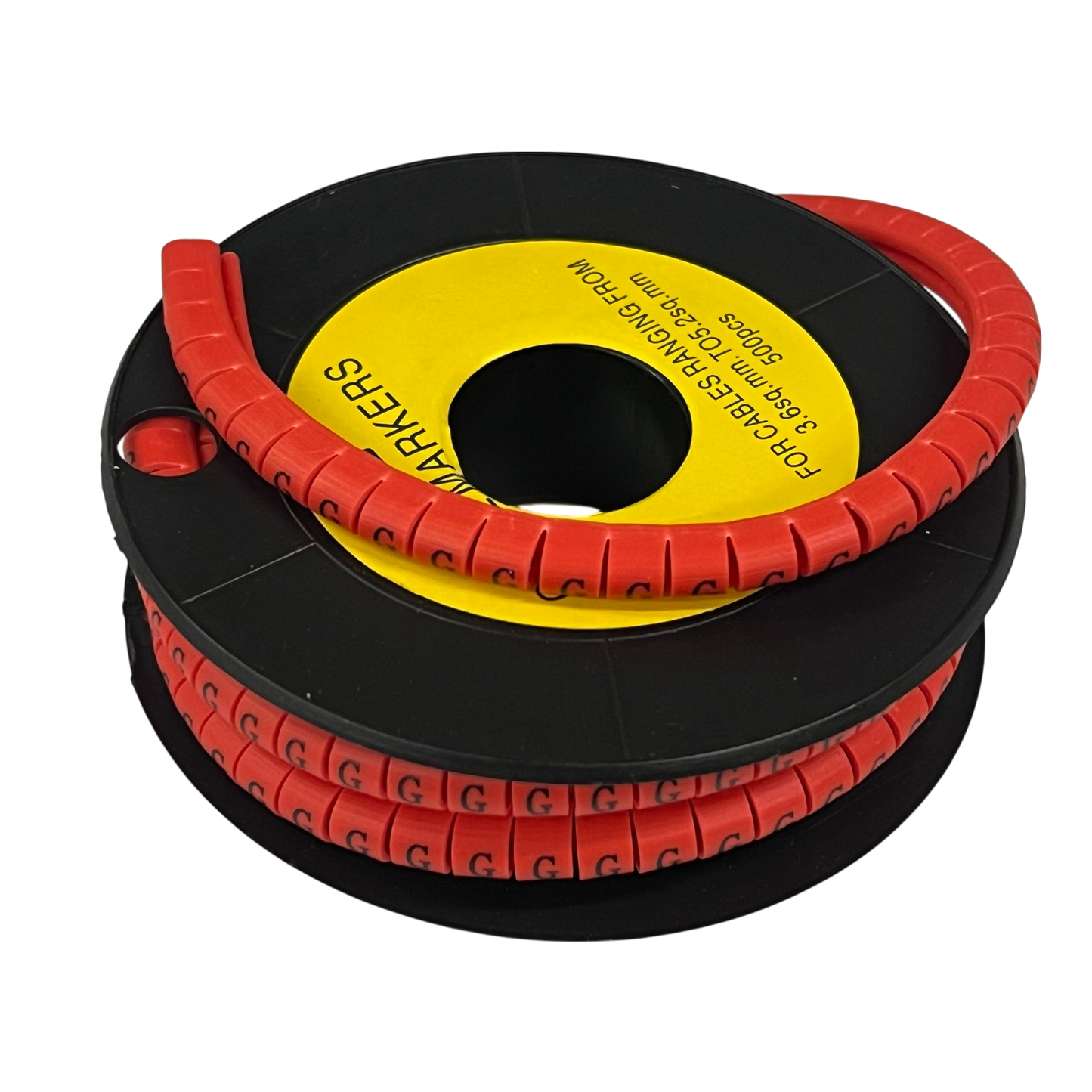 Grippes 500pcs Cable Marker Red G on a spool for organized cable management