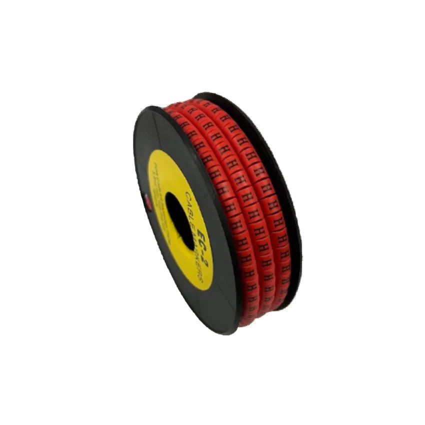 500pcs Cable Marker Red - H on a spool, ideal for organized cable management and labeling