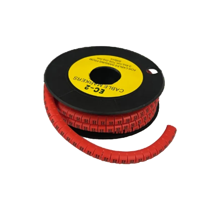 500pcs Cable Marker Red - H on a spool for organized cable management and identification