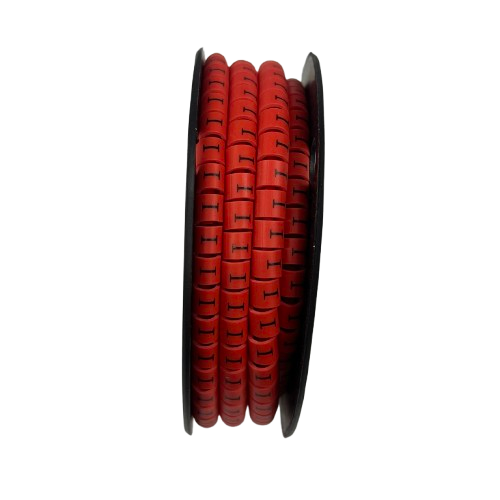500pcs Cable Marker Red - I on a spool for organized cable management and easy identification