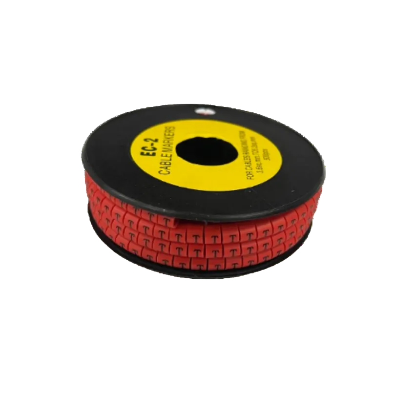 Grippes 500pcs Cable Marker Red - T on a spool, ideal for organizing and labeling cables