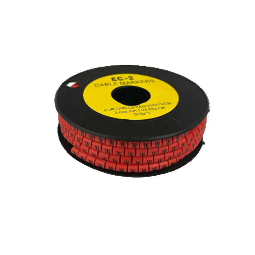 500pcs Cable Marker Red - W on a spool for organizing and labeling various cable sizes