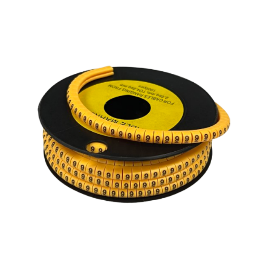 9 Marker 2.6mm to 4.2mm Yellow cable markers spool from China for identifying wires and cable management