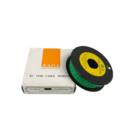 Spool of green numeric cable tags and box for EC type cable management from China Cable Marker 2 Green