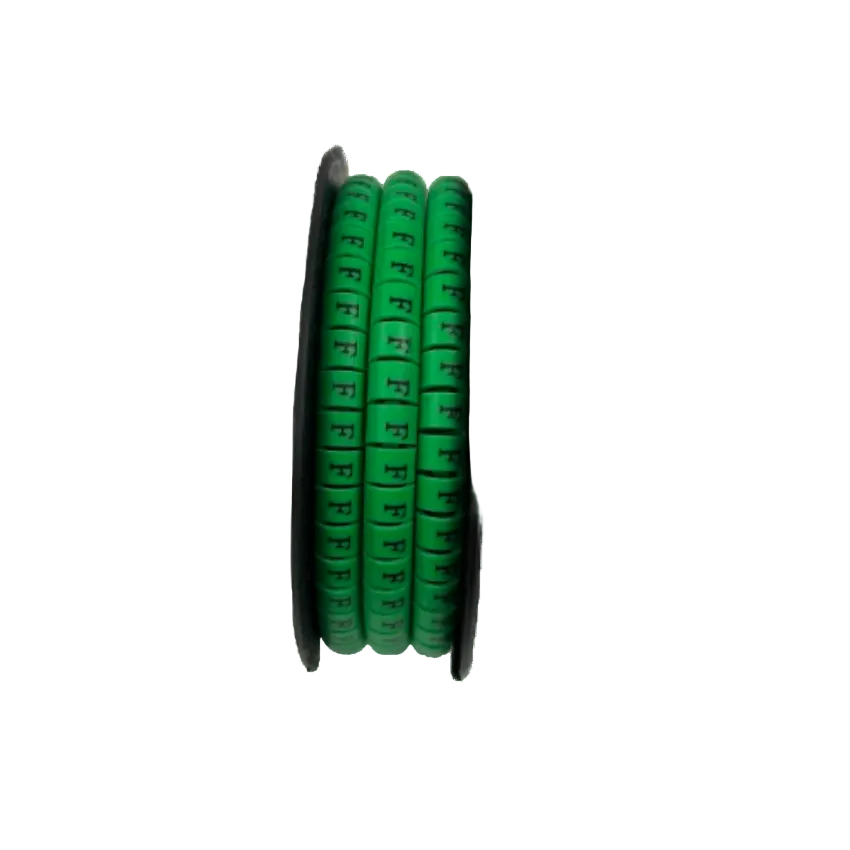 Spool of green Cable "F" Marker 5.0mm to 7.2mm Green labels for cable management and clear identification