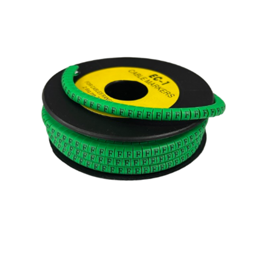 Grippes spool of Cable "F" Marker EC-1 Green 2.6mm to 4.2mm for identifying cables