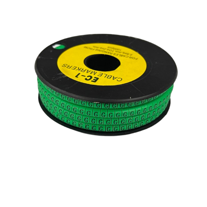 Grippes spool of Cable "G" Marker EC-1 Green 2.6mm to 4.2mm cable identification labels
