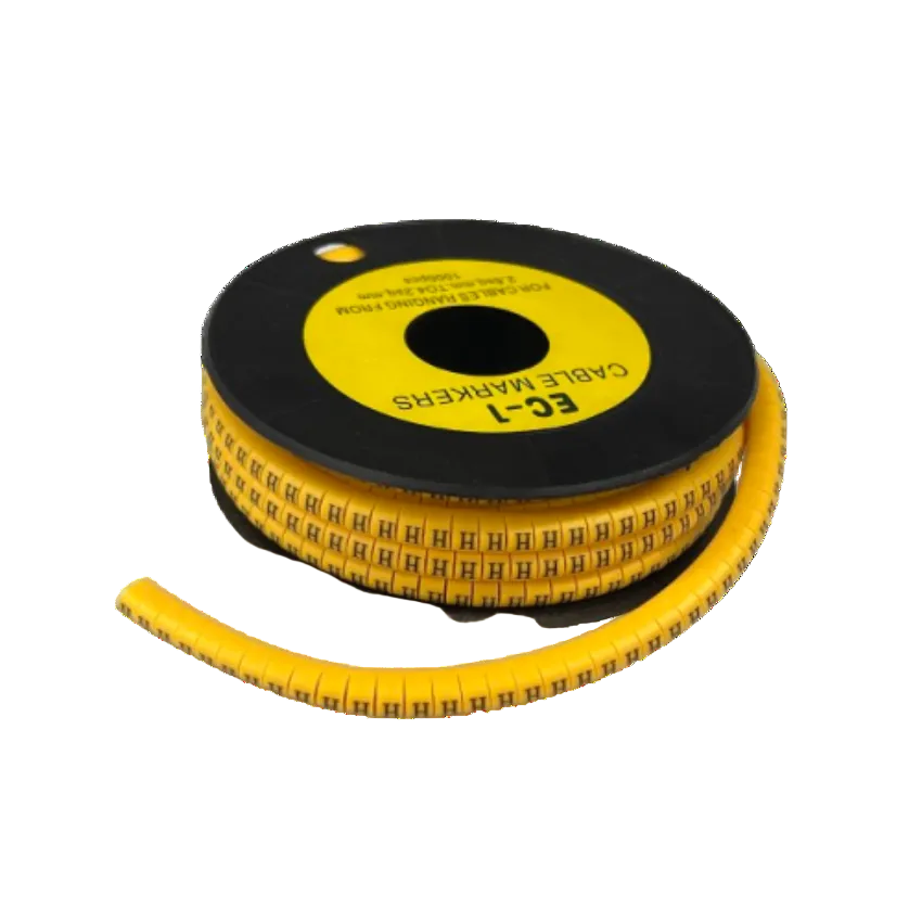 Spool of yellow Cable "H" Marker 2.6mm to 4.2mm for cable identification and organization