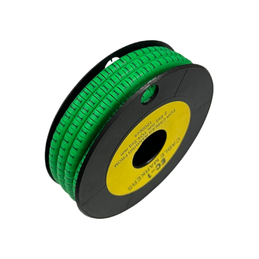 Grippes Cable "I" Marker Green 2.6mm to 4.2mm spool of segmented cable identification markers